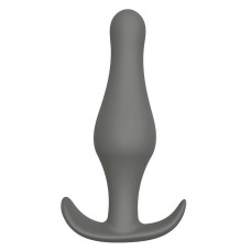 Серый удлиненный анальный стимулятор PLUG WITH T-HANDLE - 12,7 см. 