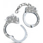 Серебристые наручники со стразами Bling Cuffs