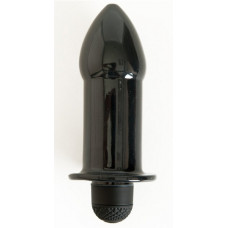 Чёрная вибровтулка с заострённым кончиком - 15,5 см.
