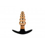 Золотисто-черная анальная втулка из металла и силикона - 9,6 см. (Bior toys IL-28012-GLD)