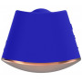 Синий клиторальный стимулятор Dazzling с вибрацией и ротацией - 6,7 см.