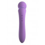 Фиолетовый двусторонний вибростимулятор Duo Wand Massage-Her - 19,6 см.
