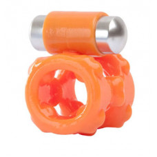 Оранжевое эрекционное кольцо с вибрацией