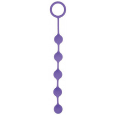 Фиолетовая анальная цепочка с металлическими шариками - 25 см.