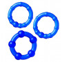 Набор из 3 синих силиконовых эрекционных колец разного размера (Штучки-дрючки 690906)