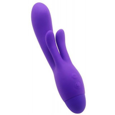 Фиолетовый вибратор INDULGENCE Frolic Bunny - 18,5 см.