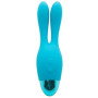 Голубой вибратор INDULGENCE Rechargeable Dream Bunny - 15 см.