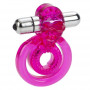 Ярко-розовое эрекционное кольцо с вибропулей Dual Clit Flicker