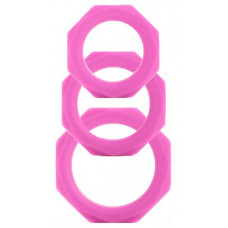 Набор розовых эрекционных колец Octagon Rings 3 sizes 
