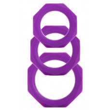 Набор из 3 фиолетовых эрекционных колец Octagon Rings 3 sizes 