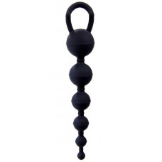 Чёрная анальная цепочка  Six Balls  Chain - 18,5 см.