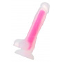 Прозрачно-розовый фаллоимитатор, светящийся в темноте, James Glow - 18 см. (ToyFa 872013)