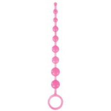 Розовая анальная цепочка-елочка Pleasure Beads - 30 см.
