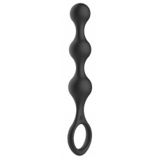Черная насадка на пенис для двойной стимуляции James - 21 см.