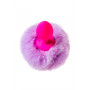 Розовая анальная втулка Sweet bunny с сиреневым пушистым хвостиком