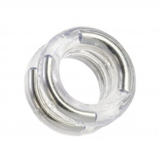 Двойное прозрачное эрекционное кольцо Double Stack Ring с металлическими вставками
