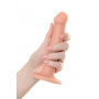 Телесный фаллос на присоске Silicone Bendable Dildo S - 17 см.