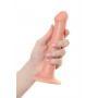 Телесный фаллос на присоске Silicone Bendable Dildo M - 18 см.