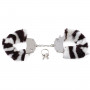 Металлические наручники Original Furry Cuffs с мехом под зебру (Pipedream PD3804-41)