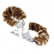 Металлические наручники Original Furry Cuffs с мехом под тигра