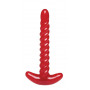 Красный анальный стимулятор Soft Twist Durable Probe - 16,5 см.