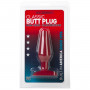 Шероховатая анальная пробка Butt Plugs No Skid Slim/Medium Red - 13,9 см.