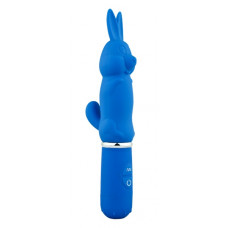 Голубой вибростимулятор в форме кролика 10 Function Rabbit - 19 см.