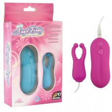Фиолетовый вибростимулятор с усиками Angel Baby NIpple Cock clips 