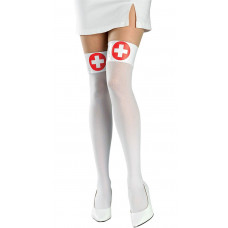 Чулки медсестры с красными крестами на резинке