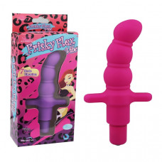 Розовый рельефный анально-вагинальный вибростимулятор Frisky Flex Vibe