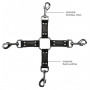 Черный крестообразный фиксатор 4-way Leather Hogtie Cross Hogtie