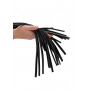 Черная многохвостая гладкая плеть Heavy Leather Tail Flogger - 76 см.