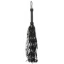 Черная многохвостая плетеная плеть Leather Barbed Wire Flogger - 77 см.