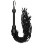 Черная многохвостая плетеная плеть Leather Barbed Wire Flogger - 77 см.