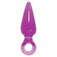 Фиолетовая малая анальная пробка JOLIE с кольцом - 10 см.