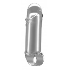 Прозрачная увеличивающая насадка с кольцом N35 Stretchy Thick Penis - 15,2 см.