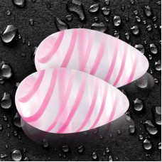 Прозрачные стеклянные вагинальные шарики Crystal Premium Glass Eggs Pink Strips