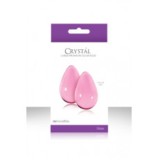 Большие розовые стеклянные вагинальные шарики CRYSTAL KEGEL EGGS