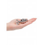 Серебристая анальная пробка с прозрачным кристаллом Ribbed Diamond Plug - 7,3 см.