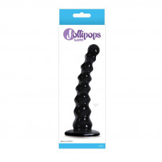 Рифленый черный анальный стимулятор Jollipops - 15,2 см.