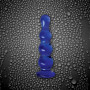 Синий стеклянный анальный стимулятор Crystal - Ripples