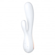 Белый вибратор-кролик Satisfyer Mono Flex с управлением через приложение - 20,4 см.