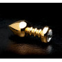 Золотистая анальная пробка с кристаллом Luv Plug - 10,1 см.
