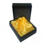 Золотистая анальная пробка с изумрудным кристаллом - 7,6 см.