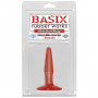 Маленькая красная анальная пробка Basix Rubber Works Mini Butt Plug - 10,8 см.