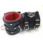 Широкие подвёрнутые наручники с красным подкладом (Beastly 10018-2BR)