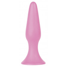 Розовая анальная пробка Silky Buttplug Big - 16 см.