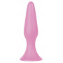 Розовая анальная пробка Silky Buttplug Big - 16 см.