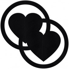 Чёрные пестисы Round Hearts в форме сердечек в круге
