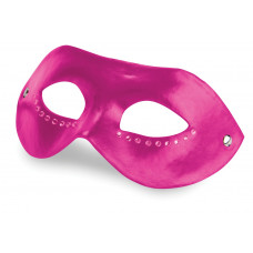 Розовая кожаная маска со стразами Diamond Mask